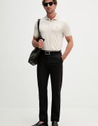 Tommy Hilfiger тениска с яка мъжка от памук бежова MW0MW39994