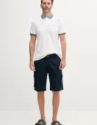 Tommy Hilfiger тениска с яка мъжка с добавен лен бяла MW0MW33140
