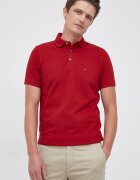 Tommy Hilfiger Тениска с яка мъжка в червено с изчистен дизайн MW0MW17771