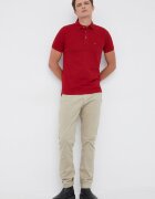 Tommy Hilfiger Тениска с яка мъжка в червено с изчистен дизайн MW0MW17771