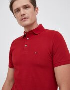 Tommy Hilfiger Тениска с яка мъжка в червено с изчистен дизайн MW0MW17771