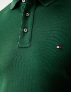 Tommy Hilfiger тениска с яка от памук с еластан зелена MW0MW17771