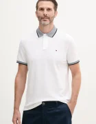 Tommy Hilfiger Тениска с яка с лен