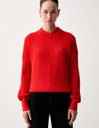 Tommy Hilfiger тениска тип пулове с яка дамска с памук червена WW0WW50106