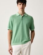Tommy Hilfiger тениска тип пулове с яка мъжка от памук зелена MW0MW43246