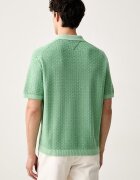 Tommy Hilfiger тениска тип пулове с яка мъжка от памук зелена MW0MW43246