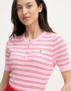 Tommy Hilfiger тениска тип пуловер дамска от памук розова WW0WW49613