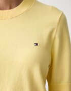 Tommy Hilfiger тениска тип пуловер дамска с памук жълта WW0WW49705