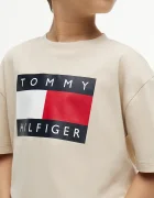 Tommy Hilfiger тениска за деца от памук бежова KB0KB10340