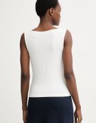 Tommy Hilfiger топ дамски от памук с еластан бял WW0WW50947