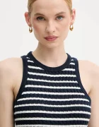 Tommy Hilfiger топ дамски от памук тъмносин WW0WW45706