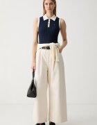 Tommy Hilfiger топ тип пуловер дамски от памук тъмносин WW0WW50102
