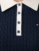 Tommy Hilfiger топ тип пуловер дамски от памук тъмносин WW0WW50102