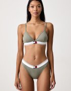 Tommy Hilfiger триъгълен сутиен с памук зелен UW0UW06699