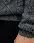 Tommy Hilfiger Вълнен пуловер мъжки в сиво с поло MW0MW40914