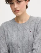 Tommy Hilfiger Вълнен пуловер в сиво от лека материя WW0WW43586
