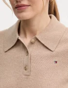 Tommy Hilfiger Вълнена рокля в бежово къса разкроена WW0WW46436