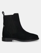 Tommy Hilfiger Велурени боти челси FLAG SUEDE CHELSEA BOOT в черно с равна подметка FW0FW08780