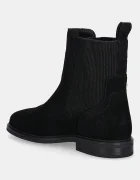 Tommy Hilfiger Велурени боти челси FLAG SUEDE CHELSEA BOOT в черно с равна подметка FW0FW08780