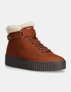 Tommy Hilfiger Велурени боти FAUX FUR NUBUCK LOW LACE-UP