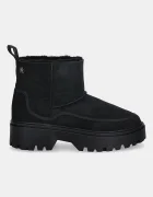 Tommy Hilfiger Велурени боти REAL SHEARLING PULLON в черно с равна подметка с изолация FW0FW08997