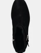 Tommy Hilfiger Велурени боти TH BUCKLE RIDING SUEDE BOOTIE в черно с равна подметка FW0FW09047