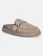 Tommy Hilfiger Велурени чехли TH BUCKLE FUR SUEDE MULE в бежово FW0FW09083