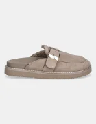 Tommy Hilfiger Велурени чехли TH BUCKLE FUR SUEDE MULE в бежово FW0FW09083