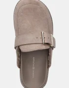 Tommy Hilfiger Велурени чехли TH BUCKLE FUR SUEDE MULE в бежово FW0FW09083