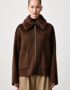 Tommy Hilfiger яке дамско с вълна кафяво WW0WW52915