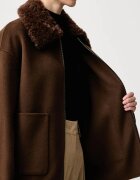 Tommy Hilfiger яке дамско с вълна кафяво WW0WW52915