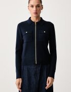 Tommy Hilfiger жилетка дамска с памук тъмносиня WW0WW51415
