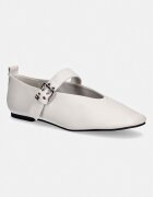 Tommy Jeans балеринки кожени TJW BALLERINA BUCKLE бежови EN0EN03019