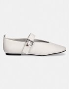 Tommy Jeans балеринки кожени TJW BALLERINA BUCKLE бежови EN0EN03019