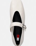Tommy Jeans балеринки кожени TJW BALLERINA BUCKLE бежови EN0EN03019