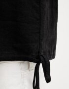 Tommy Jeans блуза дамска с лен черна с изчистена шарка DW0DW22779