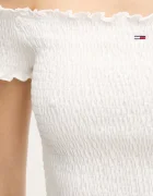 Tommy Jeans Блуза дамска в бяло с изчистен дизайн DW0DW20238