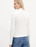 Tommy Jeans блуза с дълги ръкави дамска от памук бяла DW0DW19830