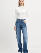Tommy Jeans блуза с дълги ръкави дамска от памук бяла DW0DW19830