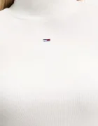 Tommy Jeans блуза с дълги ръкави дамска от памук бяла DW0DW19830