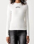 Tommy Jeans блуза с дълги ръкави дамска от памук с еластан бяла DW0DW23254