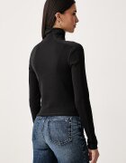 Tommy Jeans блуза с дълги ръкави дамска от памук с еластан черна DW0DW23251
