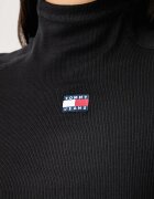 Tommy Jeans блуза с дълги ръкави дамска от памук с еластан черна DW0DW23251