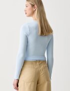 Tommy Jeans блуза с дълги ръкави дамска от памук с еластан синя DW0DW22783