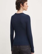 Tommy Jeans блуза с дълги ръкави дамска от памук с еластан тъмносиня DW0DW17387