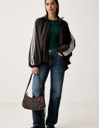 Tommy Jeans блуза с дълги ръкави дамска от памук с еластан зелена DW0DW17387