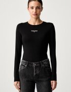 Tommy Jeans блуза с дълги ръкави дамска с памук черна DW0DW23248
