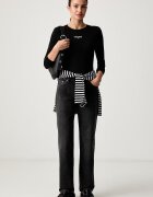 Tommy Jeans блуза с дълги ръкави дамска с памук черна DW0DW23248