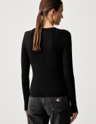 Tommy Jeans блуза с дълги ръкави дамска с памук черна DW0DW23248