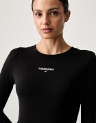 Tommy Jeans блуза с дълги ръкави дамска с памук черна DW0DW23248